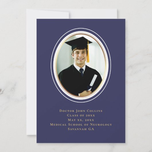 Doktersaankondiging Medisch Navy Afstuderen Kaart (Voorkant)