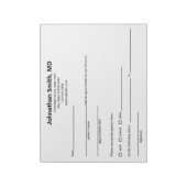 Doktersbrief Medische Praktijk Zwart Wit Sjabloon Notitieblok (Linkerzijde)