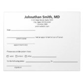 Doktersbrief Medische Praktijk Zwart Wit Sjabloon Notitieblok (Voorkant)