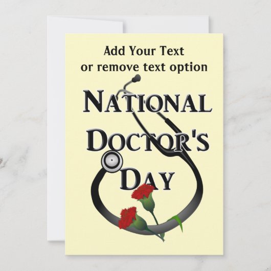 Doktersdag met anjers feestdagenkaart (Voorkant)