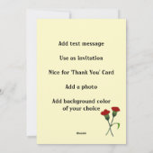 Doktersdag met anjers feestdagenkaart (Achterkant)