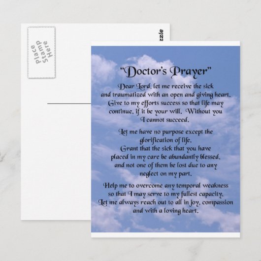 doktersgebed briefkaart (Voorkant / Achterkant)