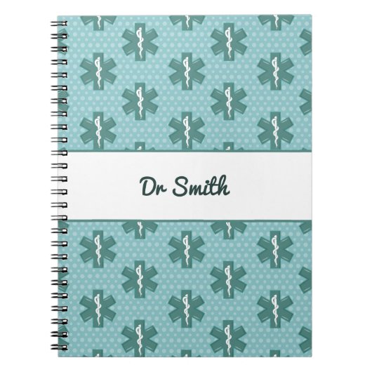 Doktersnaam aangepaste arts symbool medische gift notitieboek (Voorkant)