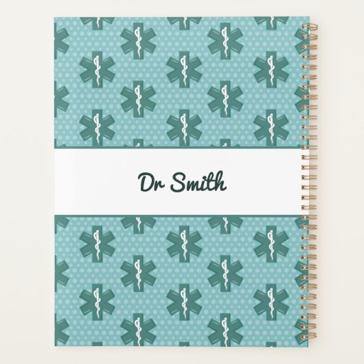 Doktersnaam aangepaste arts symbool medische gift planner (Achterkant)