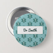 Doktersnaam aangepaste arts symbool medische gift ronde button 7,6 cm (Voorkant /achterkant)