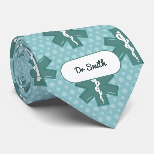 Doktersnaam aangepaste arts symbool medische gift stropdas (Opgerold)