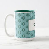 Doktersnaam aangepaste arts symbool medische gift tweekleurige koffiemok (Links)