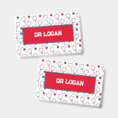 Doktersnaam aangepaste stethoscoop medisch cadeau badge (Voor- en achterkant)