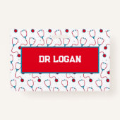 Doktersnaam aangepaste stethoscoop medisch cadeau badge (Achterkant)