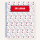 Doktersnaam aangepaste stethoscoop medisch cadeau notitieboek (Voorkant)