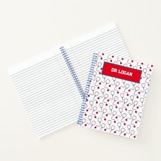 Doktersnaam aangepaste stethoscoop medisch cadeau notitieboek (Binnen)