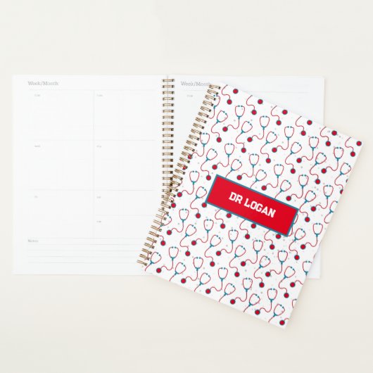 Doktersnaam aangepaste stethoscoop medisch cadeau planner (Display)