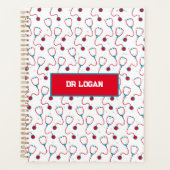 Doktersnaam aangepaste stethoscoop medisch cadeau planner (Voorkant)
