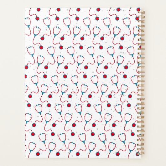 Doktersnaam aangepaste stethoscoop medisch cadeau planner (Achterkant)
