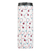 Doktersnaam aangepaste stethoscoop medisch cadeau thermosbeker (Achterkant)