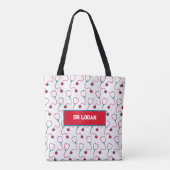 Doktersnaam aangepaste stethoscoop medisch cadeau tote bag (Achterkant)