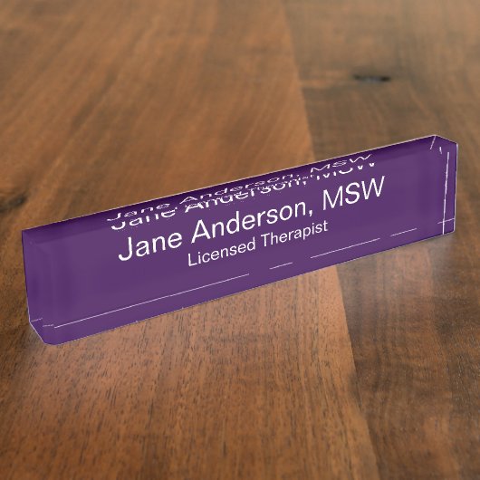 Doktersnaam Specialiteit Paarse Witte Medische Kan Naambordje (Zijkant)