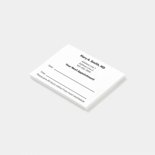 Doktersnaam Vetgedrukt Herinnering Volgende Afspra Post-it® Notes (Schuin)