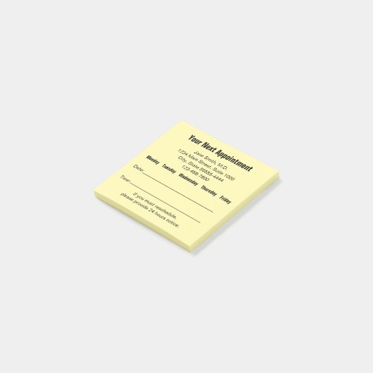 Dokterspraktijk Herinnering Volgende Afspraak Crèm Post-it® Notes (Schuin)