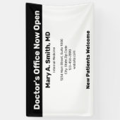 Dokterspraktijk Nu Geopend Zakelijk Wit Spandoek (Verticaal)