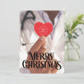 Dokterspraktijk op maat logo bericht Kerstmis Feestdagenkaart (Staand voorkant)