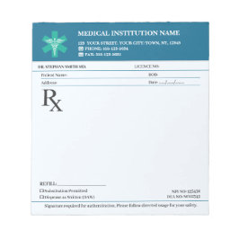 Doktersrecept Medisch RX Blok – Bewerkbare Marineb Notitieblok