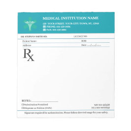 Doktersrecept Medisch RX Blok – Medisch Teal Notitieblok