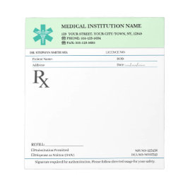 Doktersrecept Medisch RX Blok – Mintgroen Notitieblok