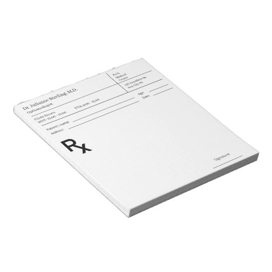 Doktersrecept Notitieblok – Bewerkbaar DoktersRX (Schuin)