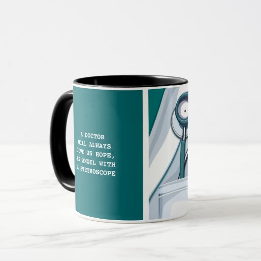 Dokterswaardering, het Gift van de Artsendag Mok (Voorkant links)