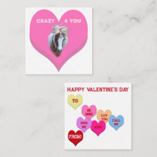 DOL op JE Grappig Paard Valentijnshartjes Notitiekaartje