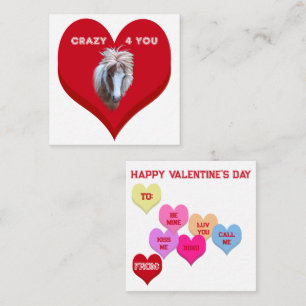DOL op JE Grappig Paard Valentijnshartjes Notitiekaartje