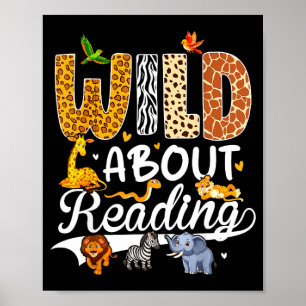 Dol op lezen grappige boekenliefhebber boekenwurm poster