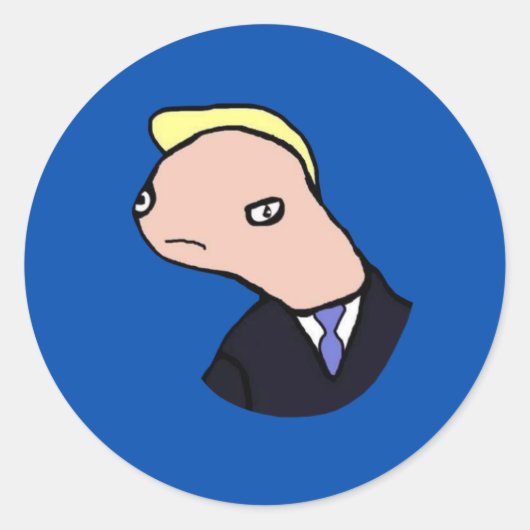 Doland Tremp Ultimate Meme (blauw) Ronde Sticker (Voorkant)