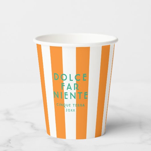 Dolce Far Niente Cinque Terra Sinaasappel Cabana S Papieren Bekers (Achterkant)