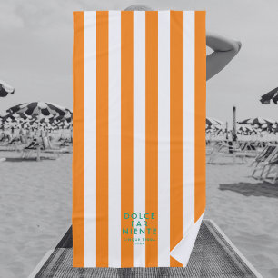 Dolce Far Niente Cinque Terra Sinaasappel Stripe Strandlaken