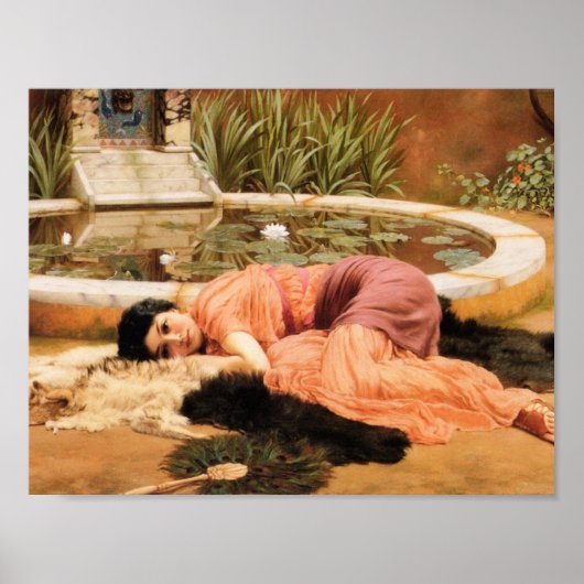 Dolce Far Niente door John Godward Poster (Voorkant)