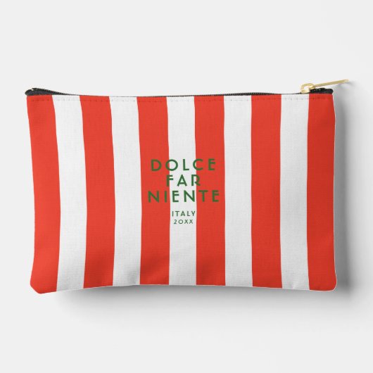 Dolce Far Niente Italië Red Cabana Stripe Reizen Etui (Achterkant)