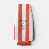 Dolce Far Niente Italië Red Cabana Stripe Reizen Flesjeskoeler (Voorkant)