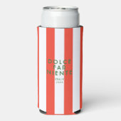 Dolce Far Niente Italië Reizen Red Cabana Stripes Seltzer Blikjeskoeler (Seltzer Achterkant)