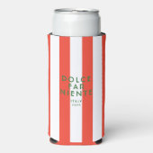 Dolce Far Niente Italië Reizen Red Cabana Stripes Seltzer Blikjeskoeler (Seltzer Voorkant)