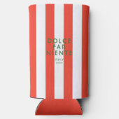Dolce Far Niente Italië Reizen Red Cabana Stripes Seltzer Blikjeskoeler (Achterkant)