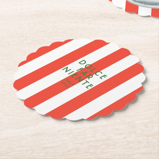 Dolce Far Niente Italië rode Cabana strepen Kartonnen Onderzetters (Gekanteld)