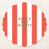 Dolce Far Niente Italië rode Cabana strepen Kartonnen Onderzetters (Voorkant)
