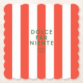 Dolce Far Niente Italië rode Cabana strepen Kartonnen Onderzetters (Voorkant)