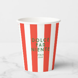 Dolce Far Niente Italië rode Cabana strepen Papieren Bekers