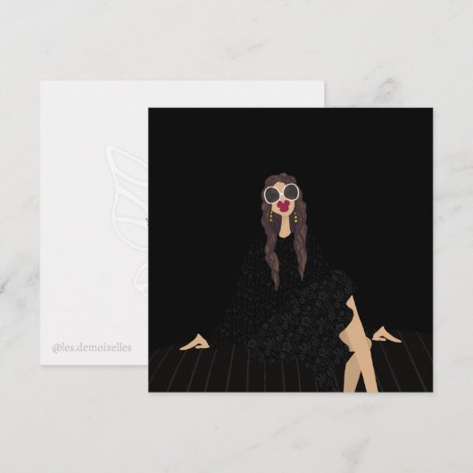 Dolce Far Niente Mode Illustratie Zwarte Kaart (Voorkant / Achterkant)