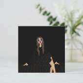 Dolce Far Niente Mode Illustratie Zwarte Kaart (Staand voorkant)