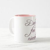 Dolce far niente tweekleurige koffiemok (Voorkant links)