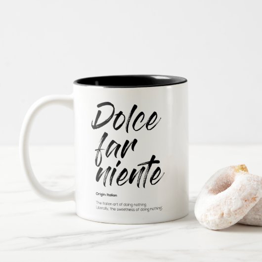 Dolce far niente - Two-Tone Mok (Met donut)